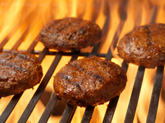 hamburgers grilling